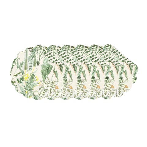 Parson Round Placemats Set of 6 All Seasons Summer Spring Botanical Greenery, 17"