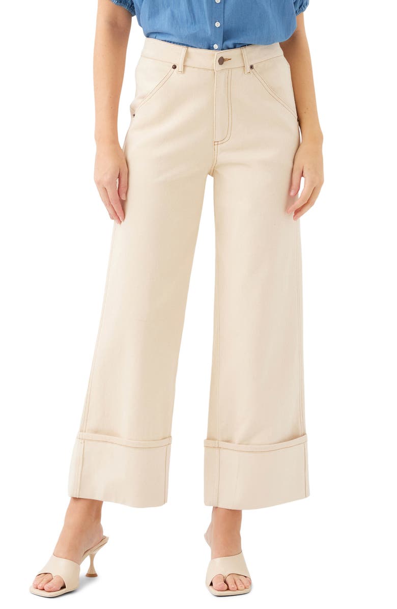 FIFTEEN TWENTY Dana Cuffed Wide Leg Jeans, Main, color, Natural