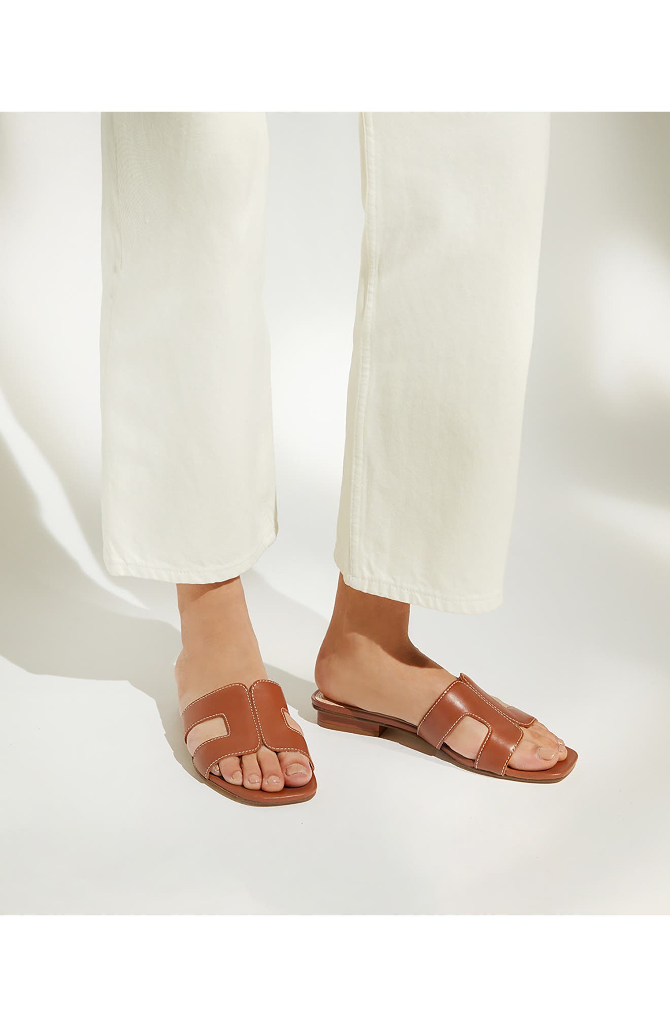 Loupe Slide Sandal, Alternate, color, TAN
