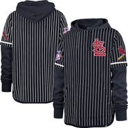 '47 Men's '47 Navy St. Louis Cardinals Pinstripe Double Header Pullover Hoodie