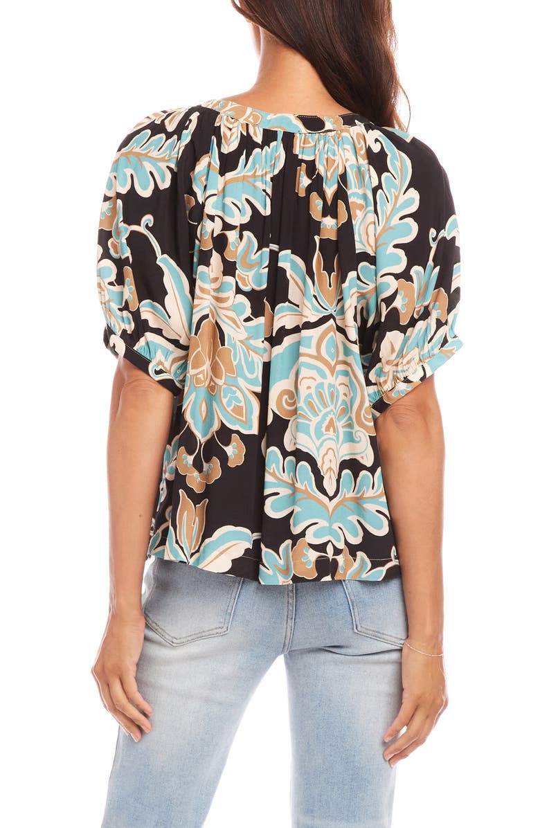 Karen Kane Floral Button-Up Peasant Top, Alternate, color, 