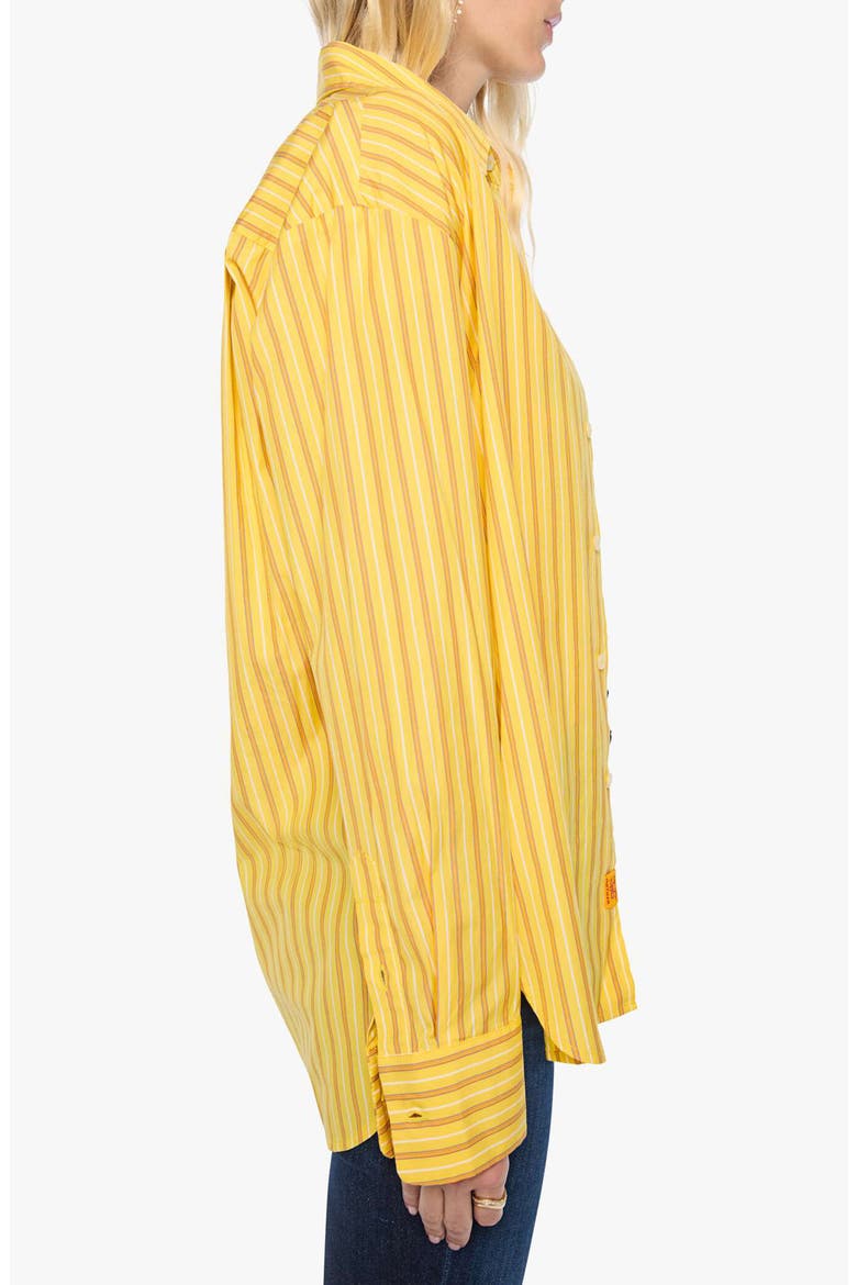 The Roomie Frenchie Oversized Striped Cotton Shirt, Alternate, color, YELLOW STRIPE