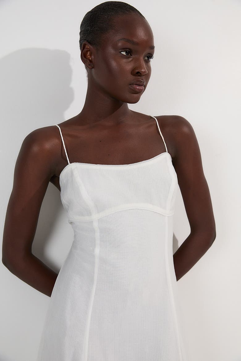 Strappy Woven Midi Dress, Alternate, color, Ivory