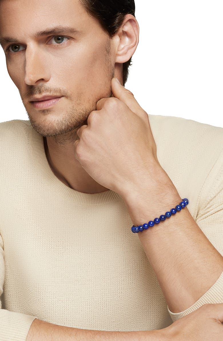 David Yurman Spiritual Lapis Lazuli Beaded Bracelet, Alternate, color, Blue