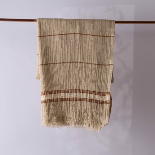 Loom.ist Hand Loomed Muslin Linen Beach Towel In Brown