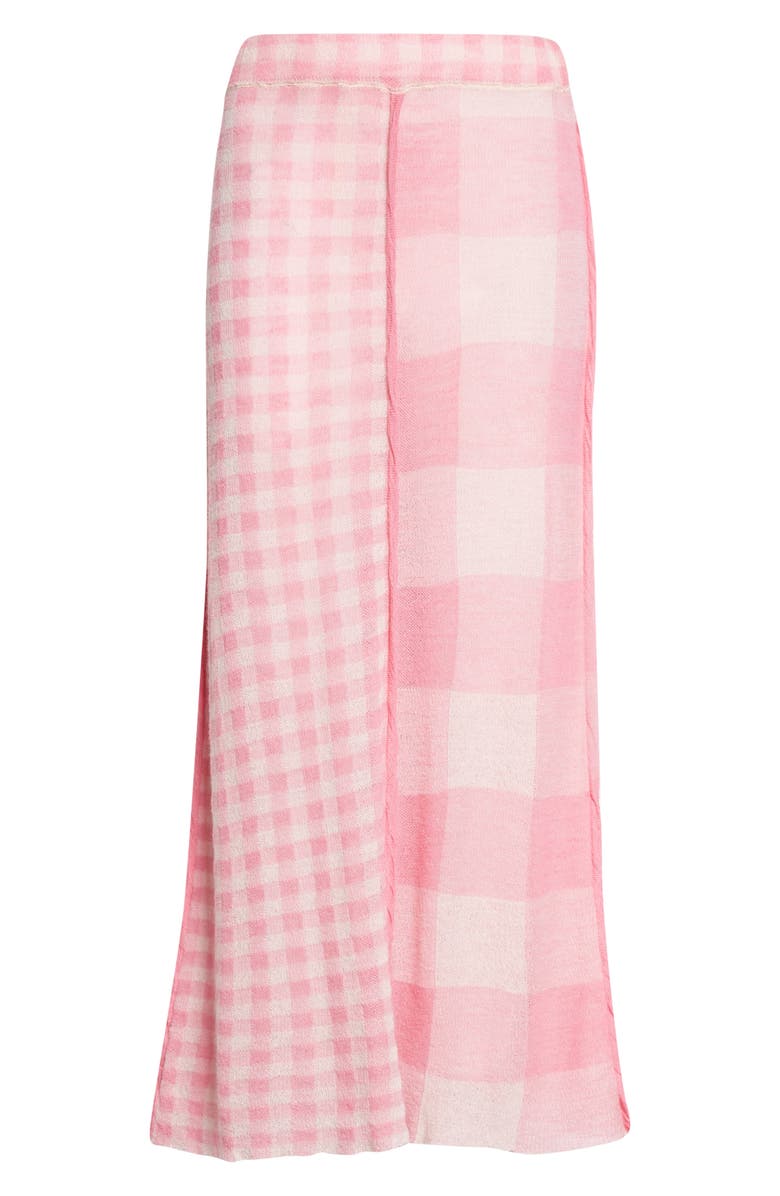 YanYan Mixed Scale Gingham Wool Maxi Skirt, Alternate, color, Pink
