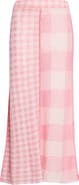 YanYan Mixed Scale Gingham Wool Maxi Skirt
