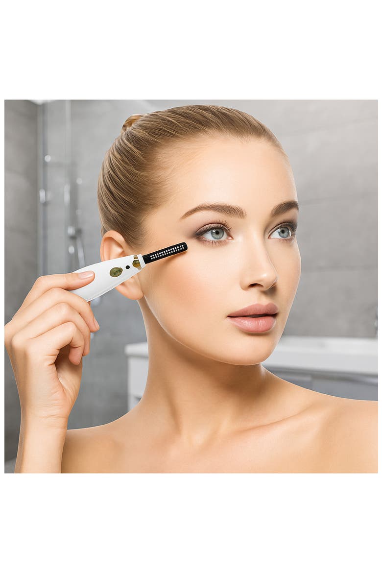 Heated Eyelash Curler with Comb, Alternate, color, WHITE