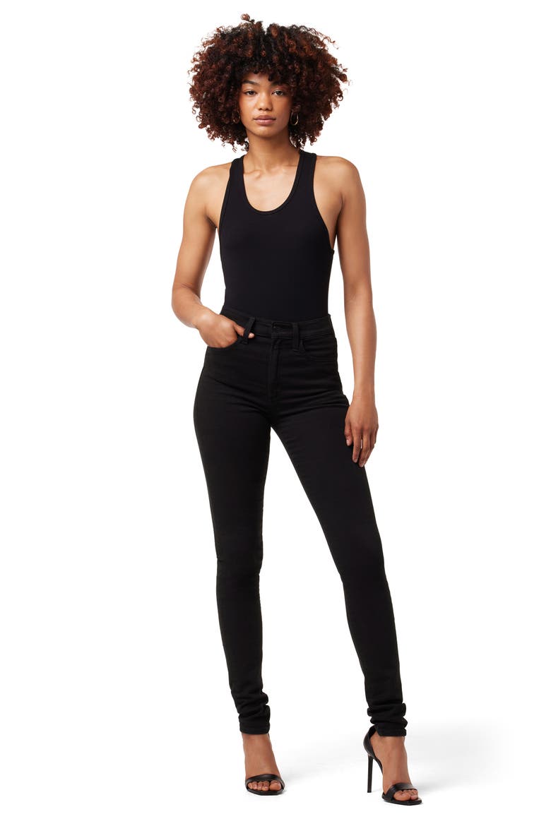 The Twiggy High Waist Skinny Jeans, Alternate, color, BLACK