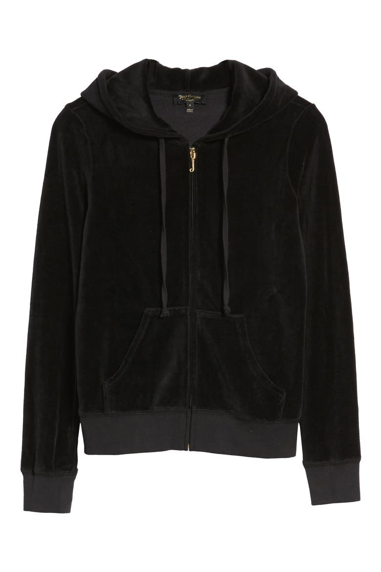 Robertson Velour Hoodie, Alternate, color, PITCH BLACK