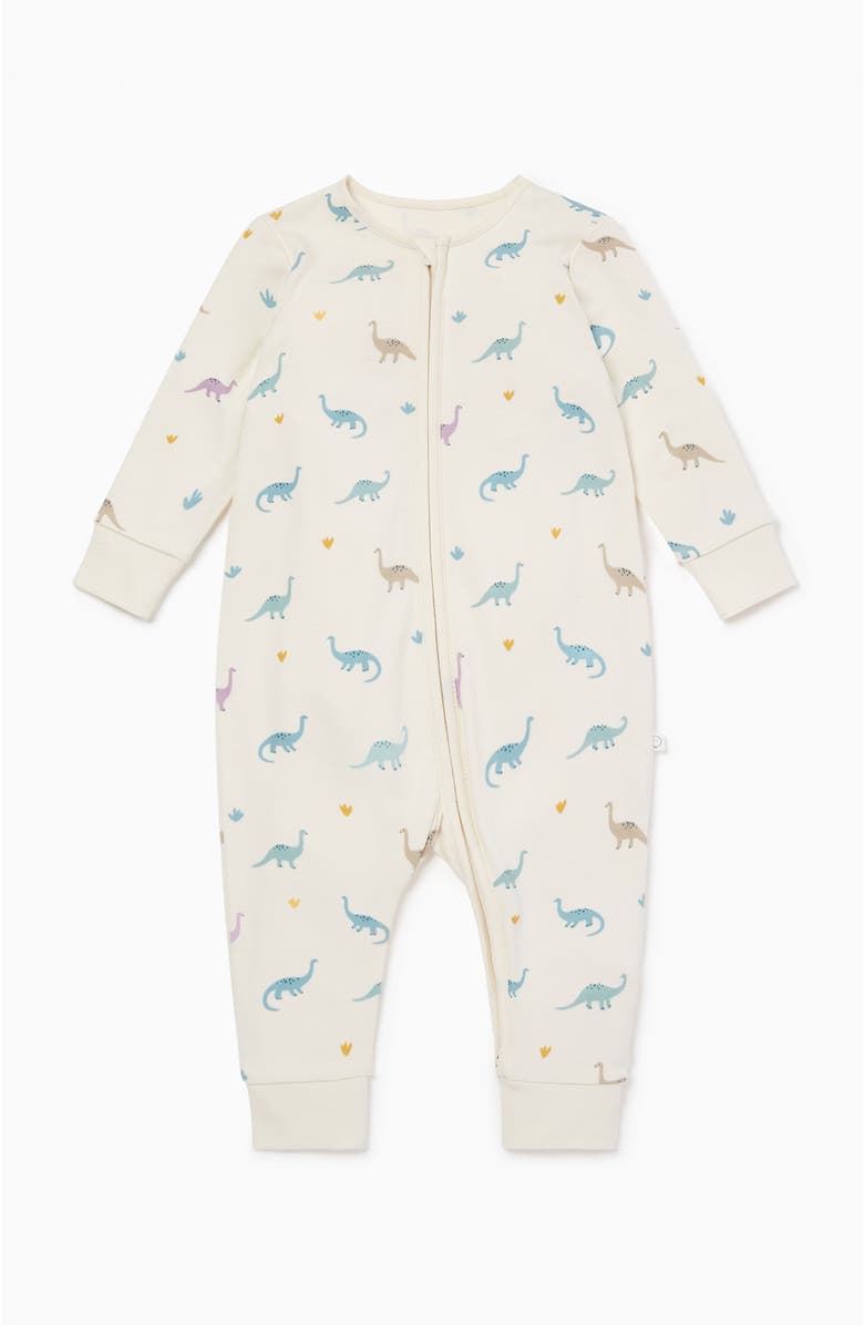 MORI Dino Print Two Way Zip-Up Romper, Main, color, Dino Print