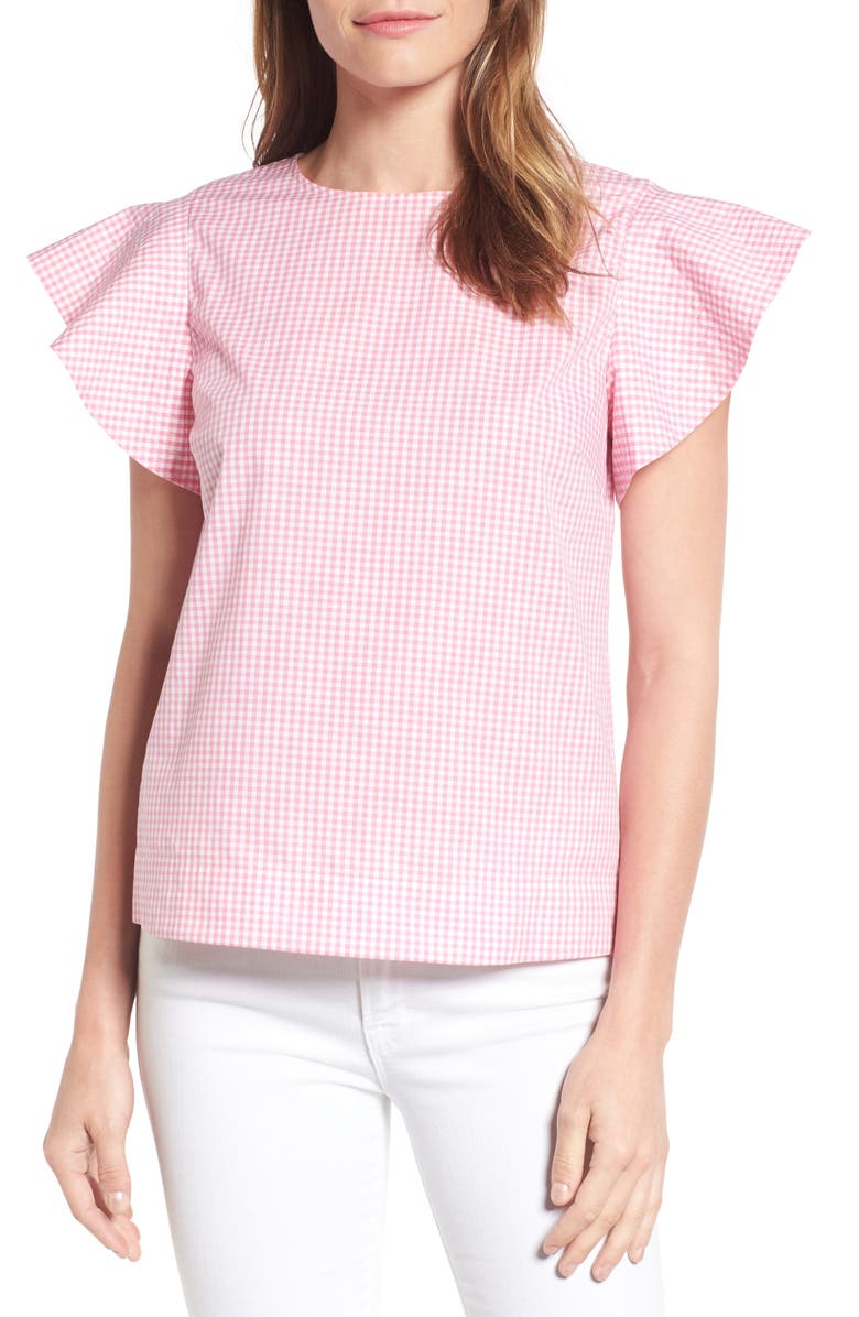 Draper James Cloister Gingham Cotton Top, Main, color,