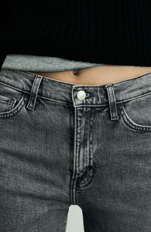 Mango Claudia Crop Slim Fit Jeans In Open Grey