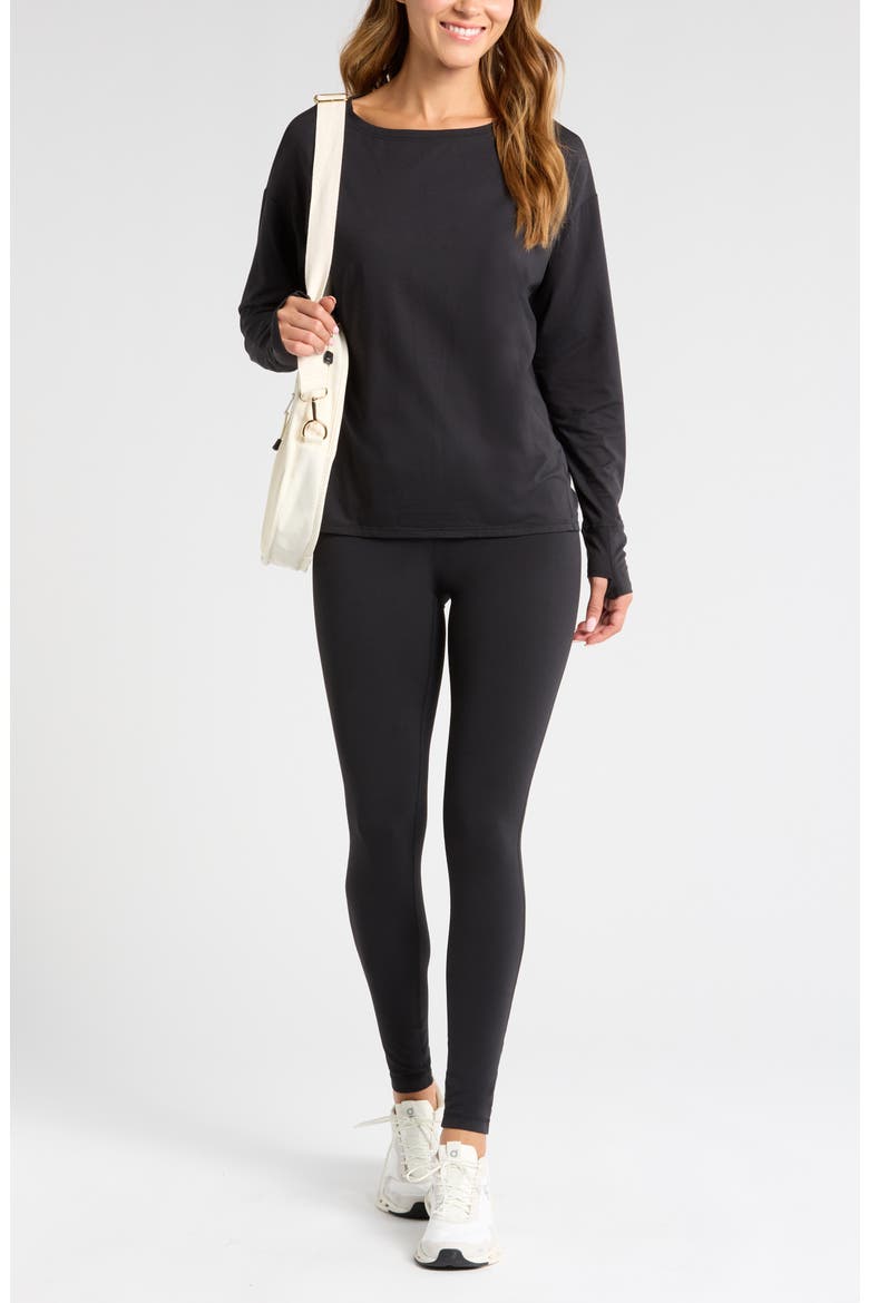 Equilibrium Cocoon Long Sleeve T-Shirt, Alternate, color, BLACK