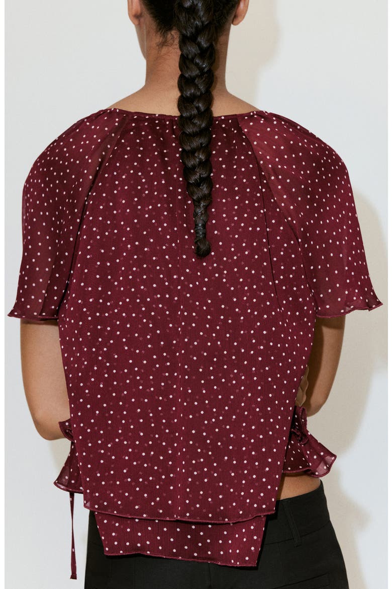 Polka Dot Woven Shirt, Alternate, color, MAROON