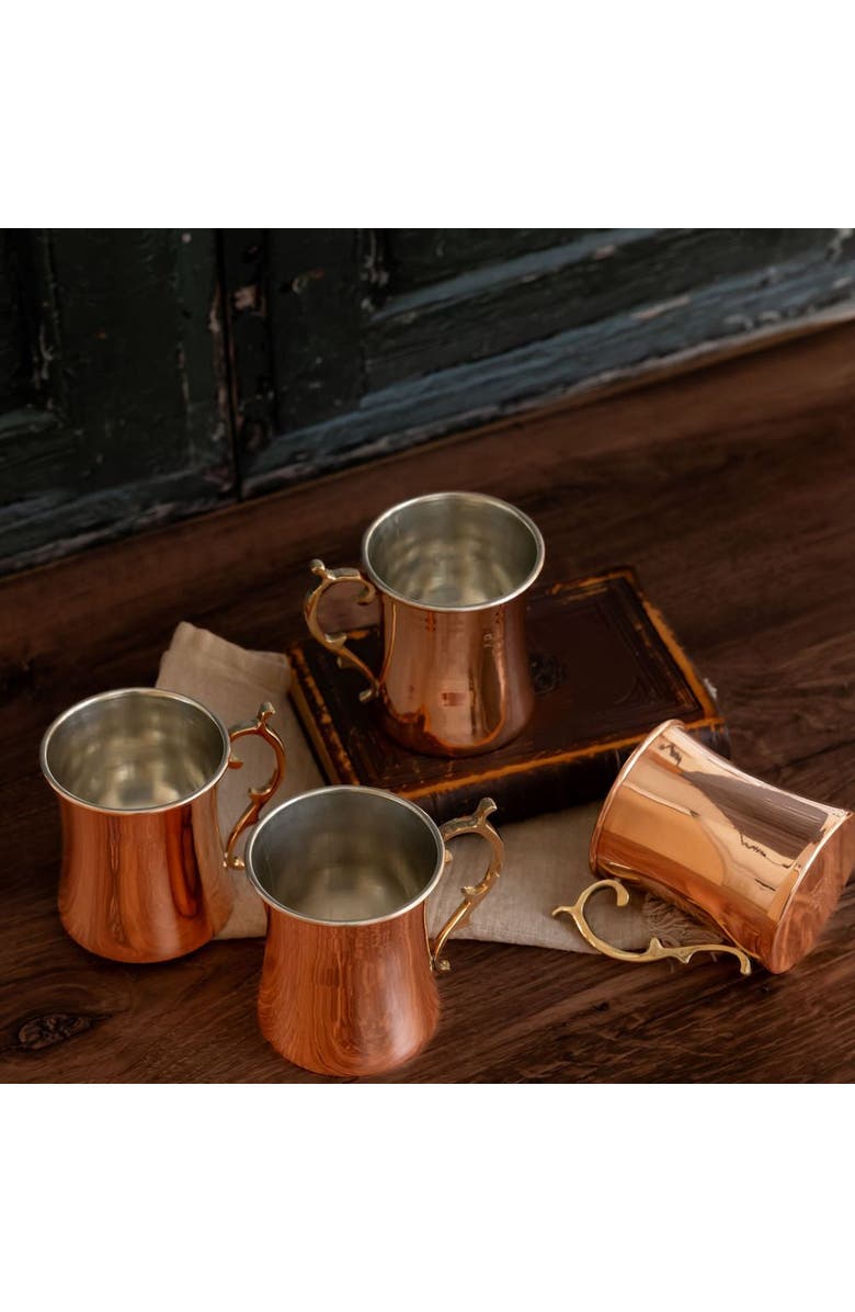 Coppermill Kitchen Vintage Inspired Cocktail Mugs, Alternate, color, Brass