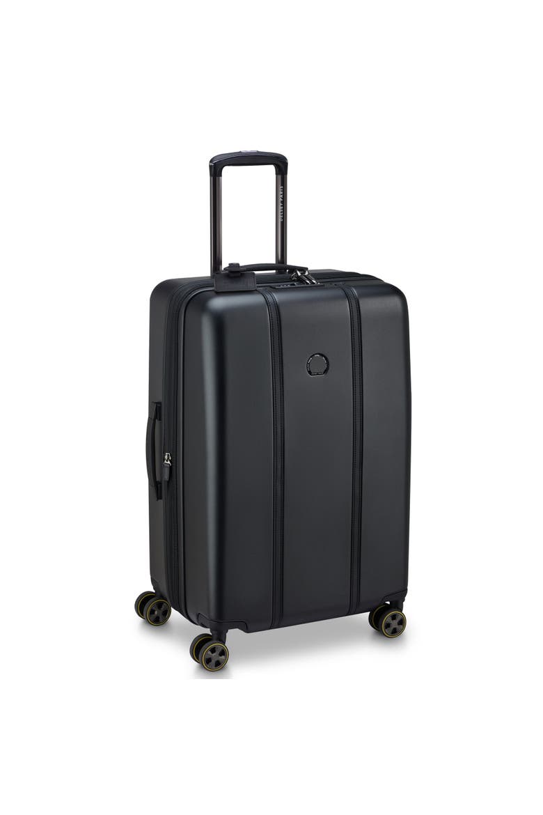 Cadence Hardside Expandable 24" Medium Checked Spinner Luggage, Main, color, Deep Black