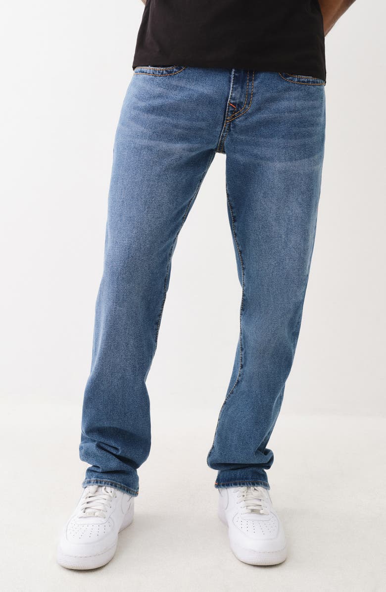 True Religion Ricky Big T Flap Straight Leg Jeans, Main, color, Medium Sun