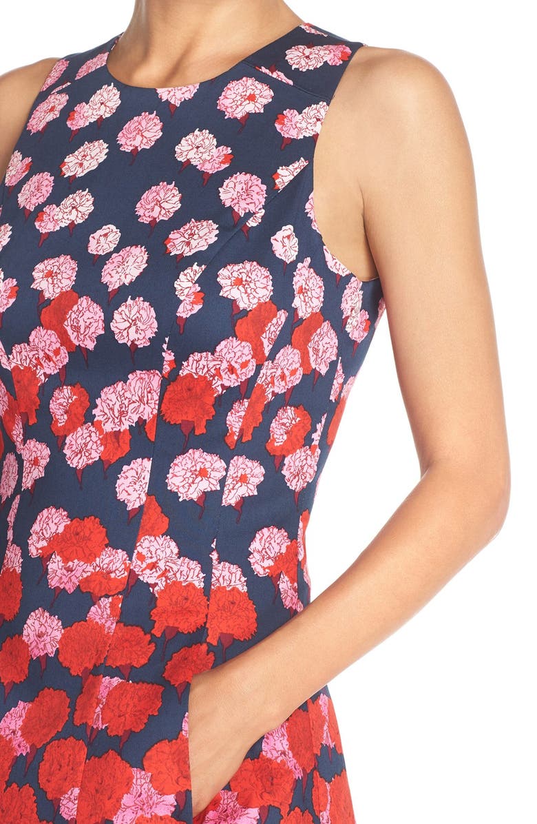 Maggy London Floral Print Fit & Flare Dress, Alternate, color,