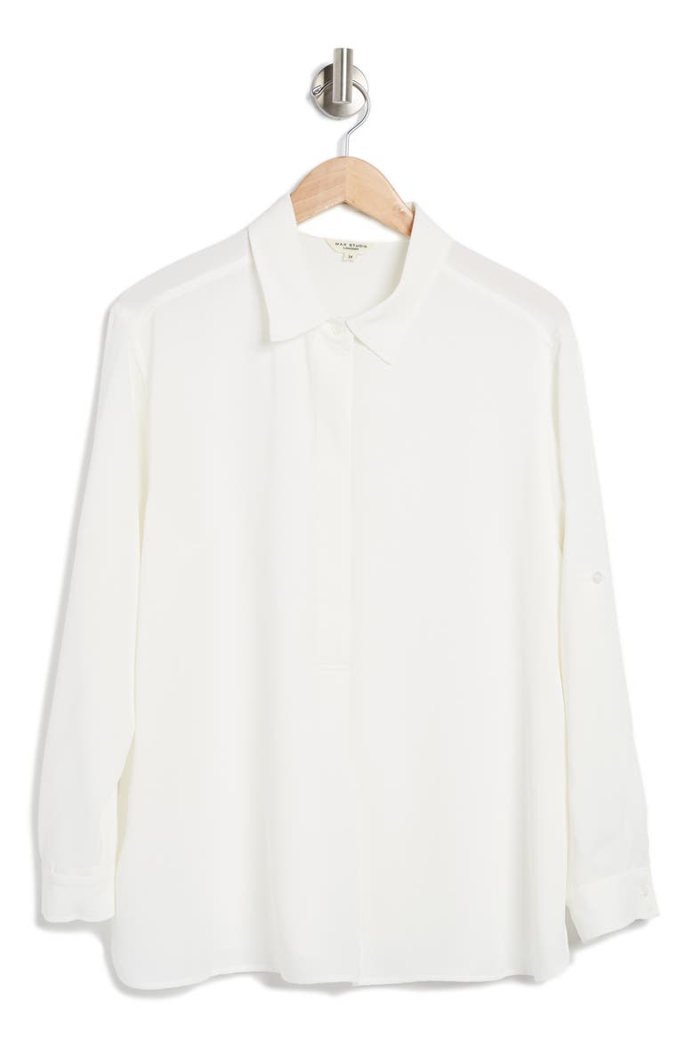 Textured Popover Tunic, Alternate, color, WHITE