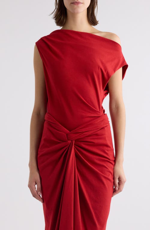Dries Van Noten Asymmetric Sleeveless Cotton Knit Top In Red