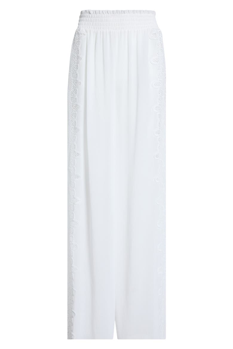 Athena Lace Semisheer Split Hem Wide Leg Cover-Up Pants, Alternate, color, WHITE