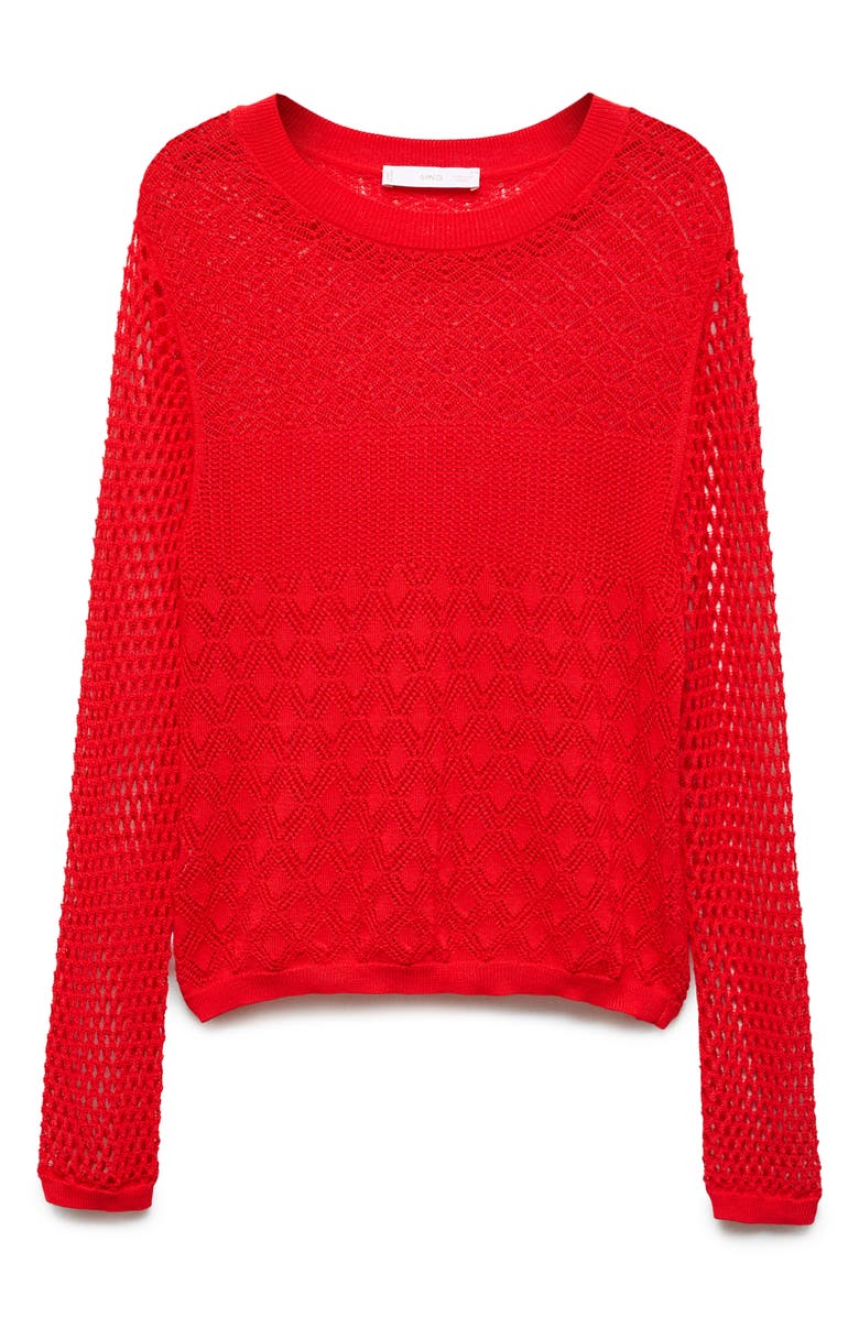 MANGO Openwork Sweater, Main, color,