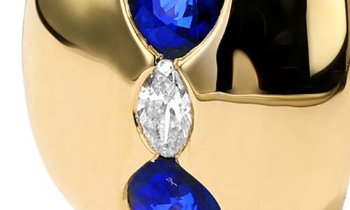 Mark Henry Oval Sapphire & Diamond Huggie Hoop Earrings In Blue