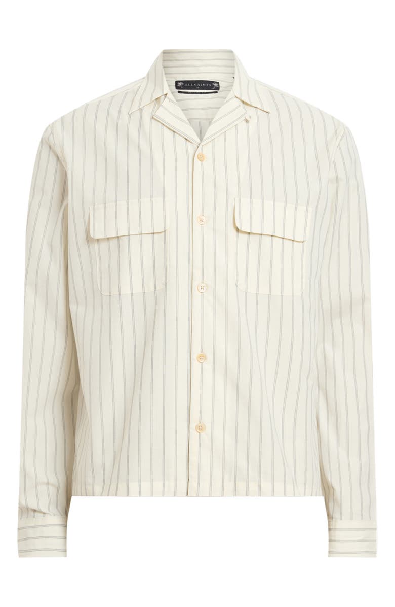 AllSaints Stanley Stripe Button-Up Shirt, Alternate, color, Soap White