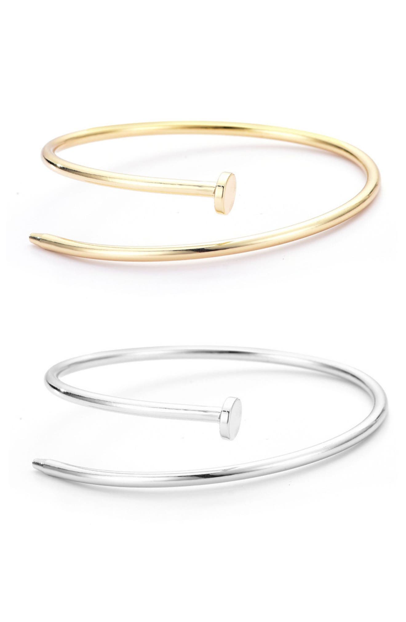 Adornia Set of 2 Nail Cuff Bracelets