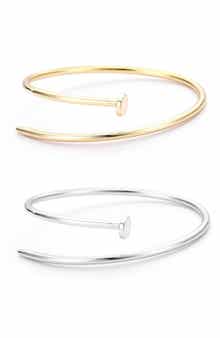 Adornia Set of 2 Nail Cuff Bracelets