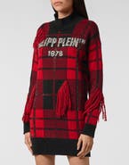 PHILIPP PLEIN Pullover Round Neck Ss Tartan Women