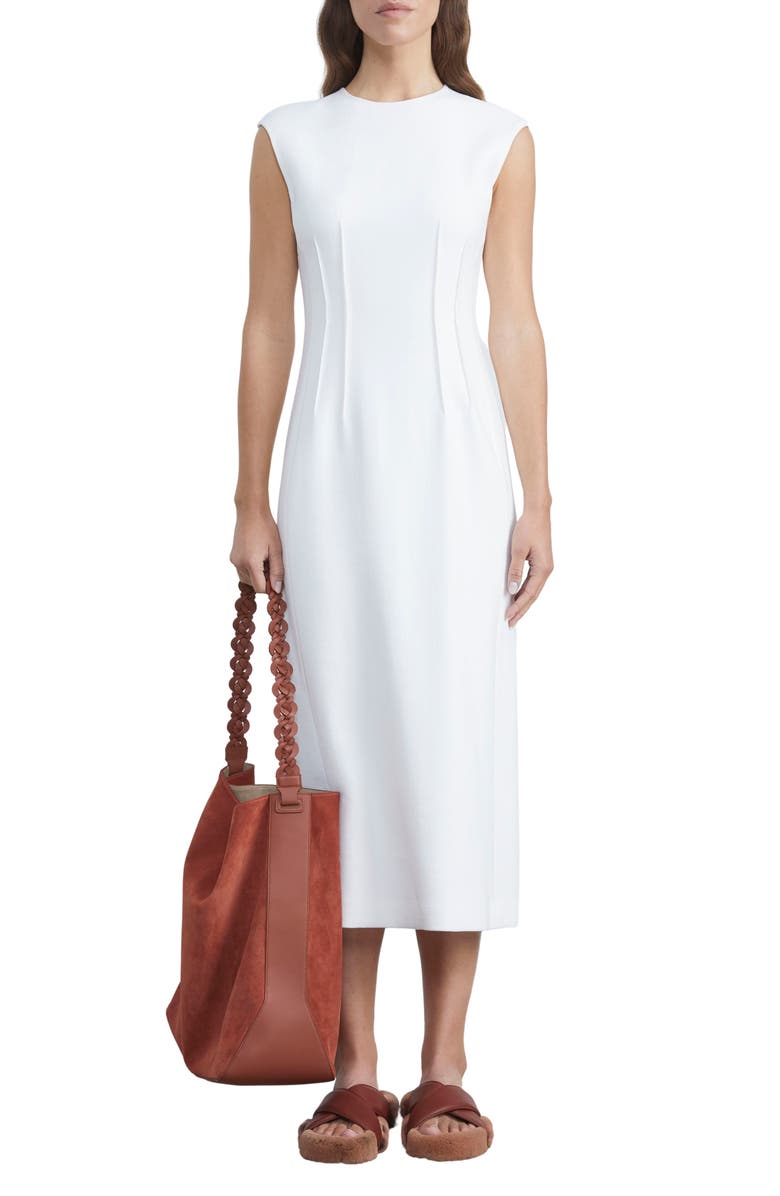 Lafayette 148 New York Crinkled Sleeveless Midi Dress, Main, color,
