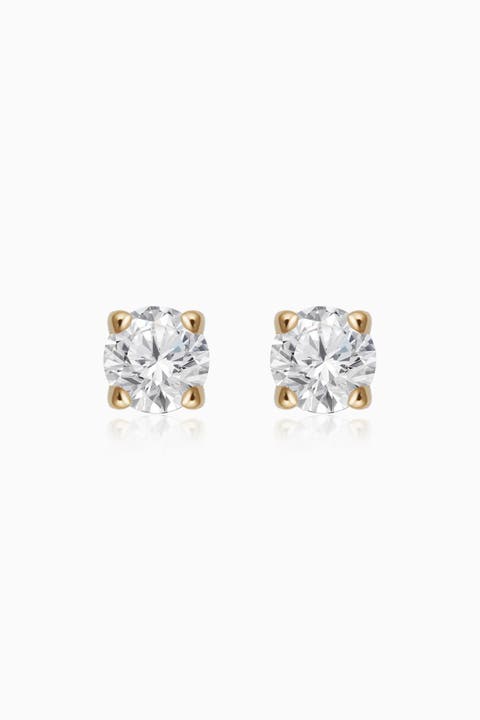 14K White Gold Shine Bright Diamond Studs