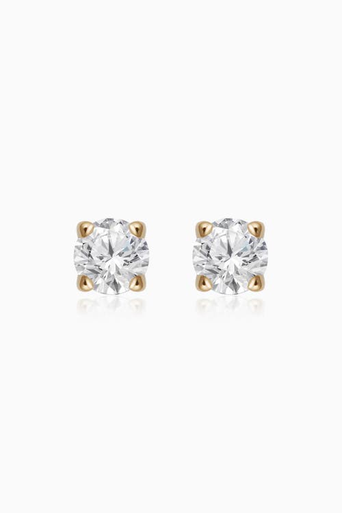 Oradina 14K White Gold Shine Bright Diamond Studs in Yellow Gold at Nordstrom, Size Medium