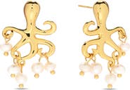 EYE CANDY LOS ANGELES Under the Sea Octopus Imitation Pearl Dangle Earrings