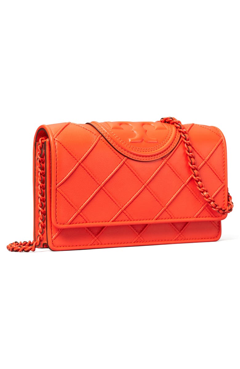 Tory Burch Fleming Soft Leather Wallet on a Chain, Alternate, color, 