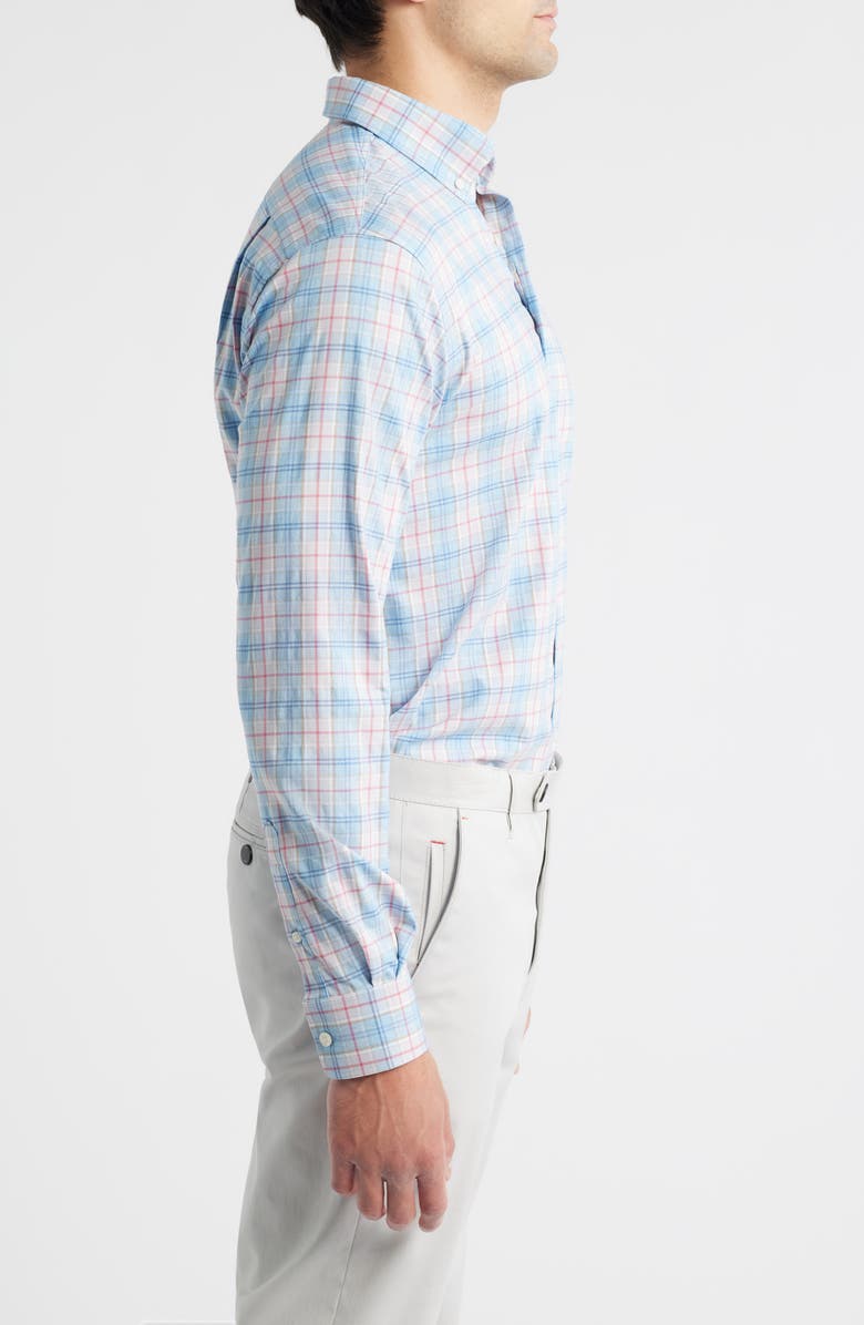 johnnie-O Lanes Plaid Button-Down Shirt, Alternate, color, Maliblu