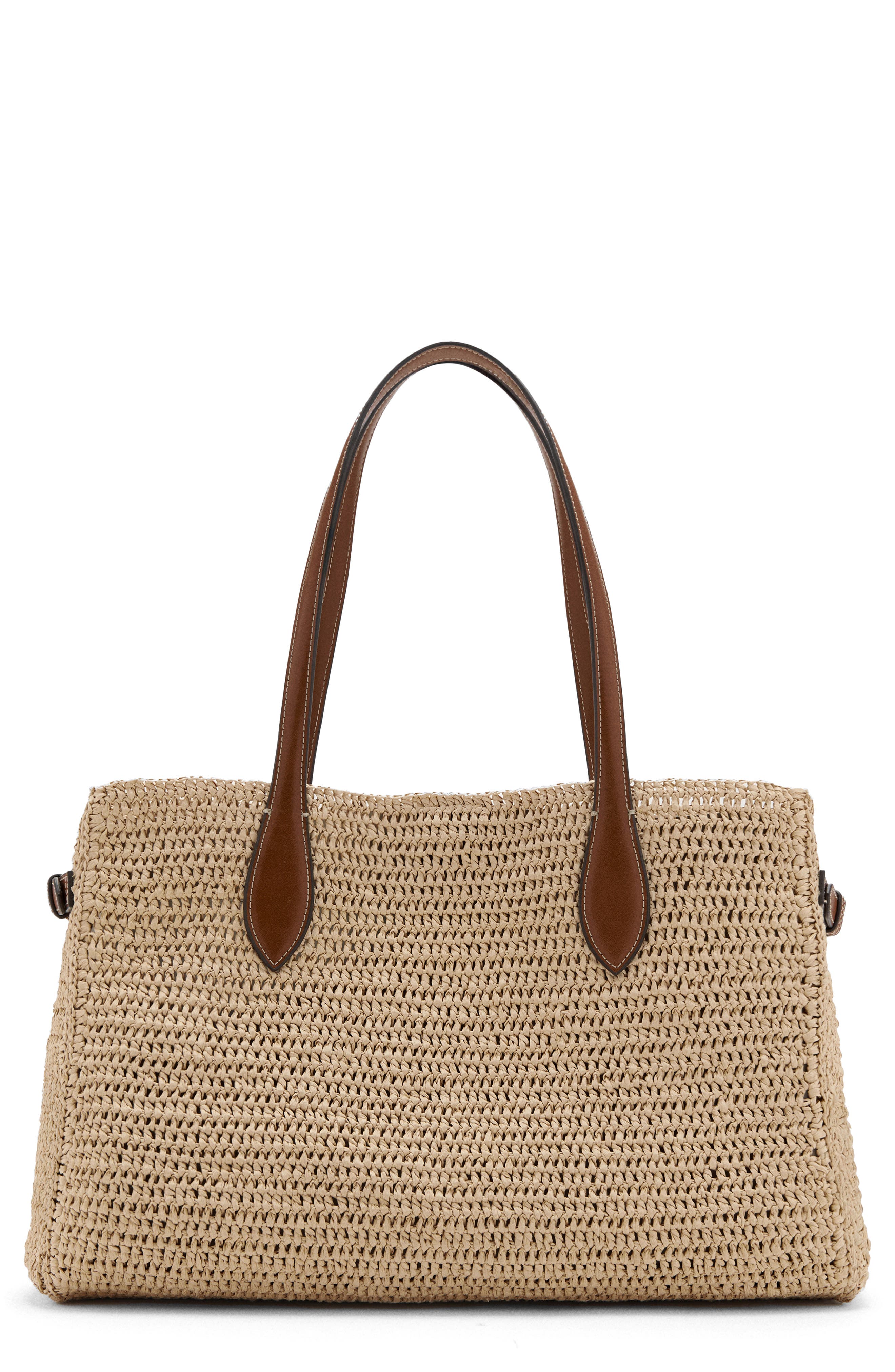 MANGO Raffia Tote, Main, color, 