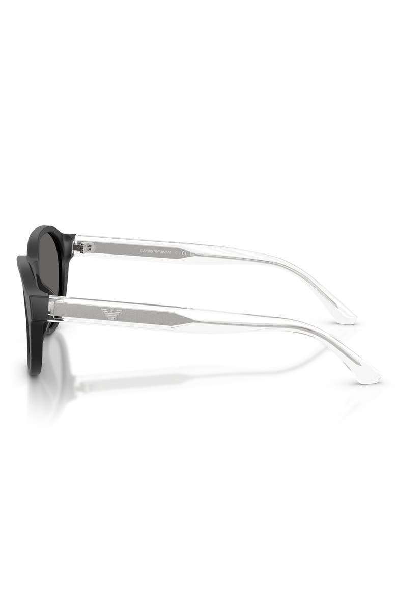 Emporio Armani Kids' 48mm Small Phantos Sunglasses, Alternate, color, Matte Black / Dark Grey