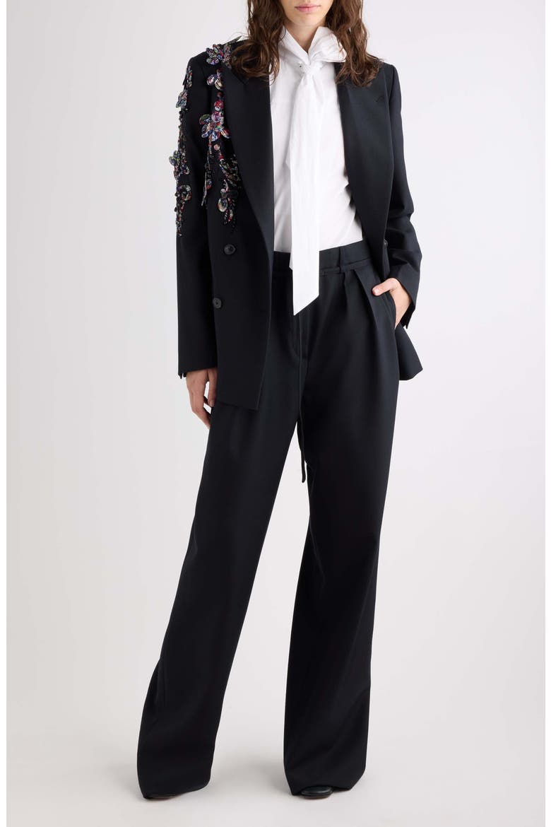 Vonda Embroidered Jacket, Alternate, color, BLACK