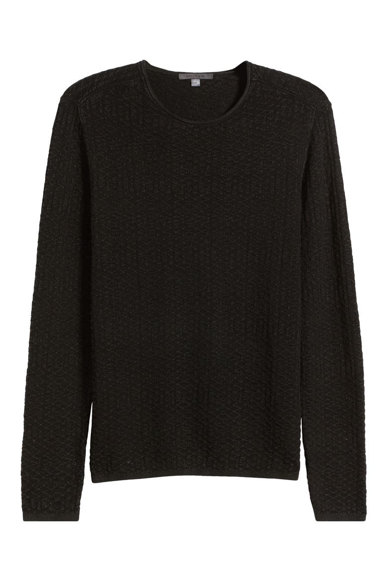 Riley Textured Knit Shirt, Alternate, color, BLACK