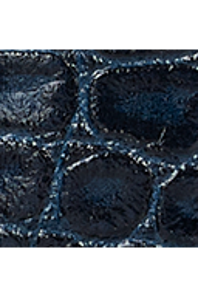 Crocodile Embossed With Metal Keeper & Tip Belt, Alternate, color, Navy