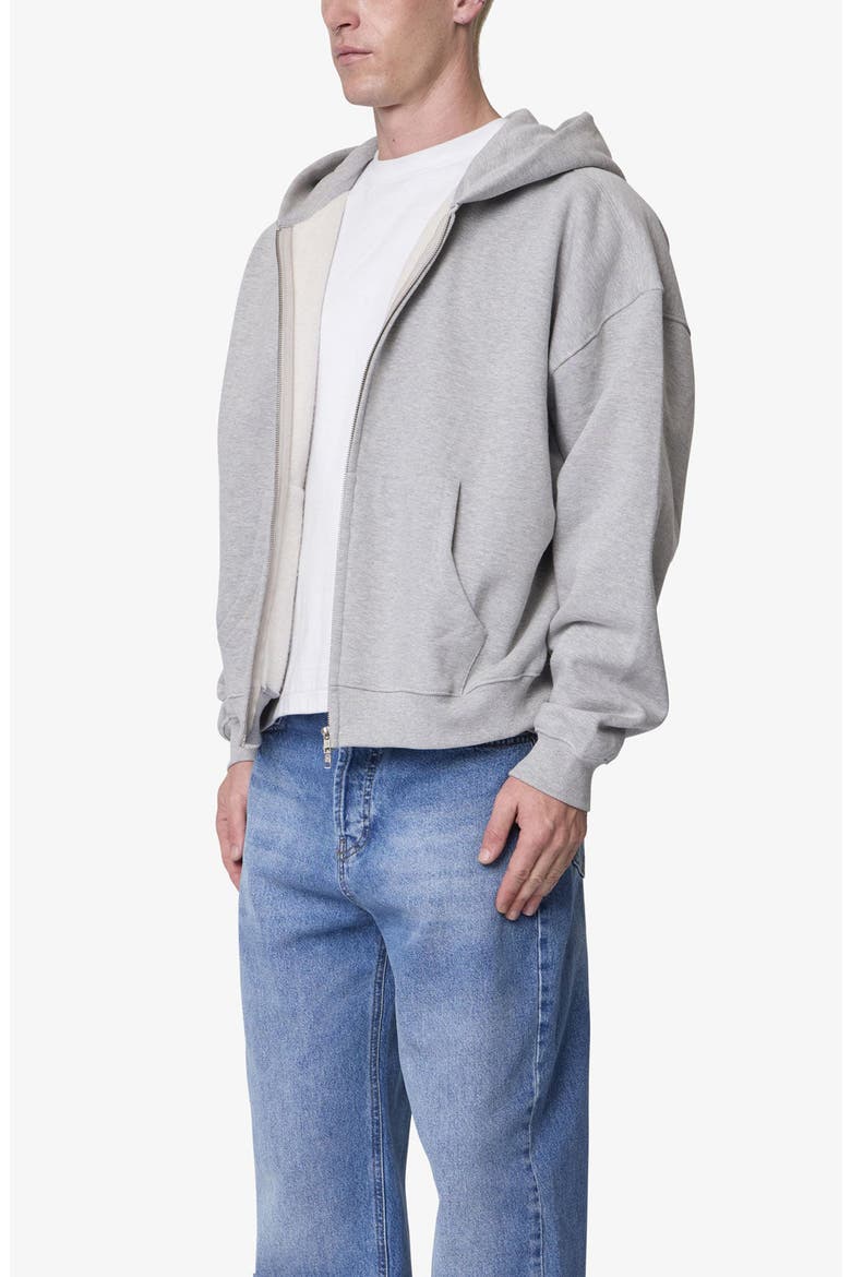 Heavyweight Basic Zip-Up Cotton Hoodie, Alternate, color, HEATHER GREY