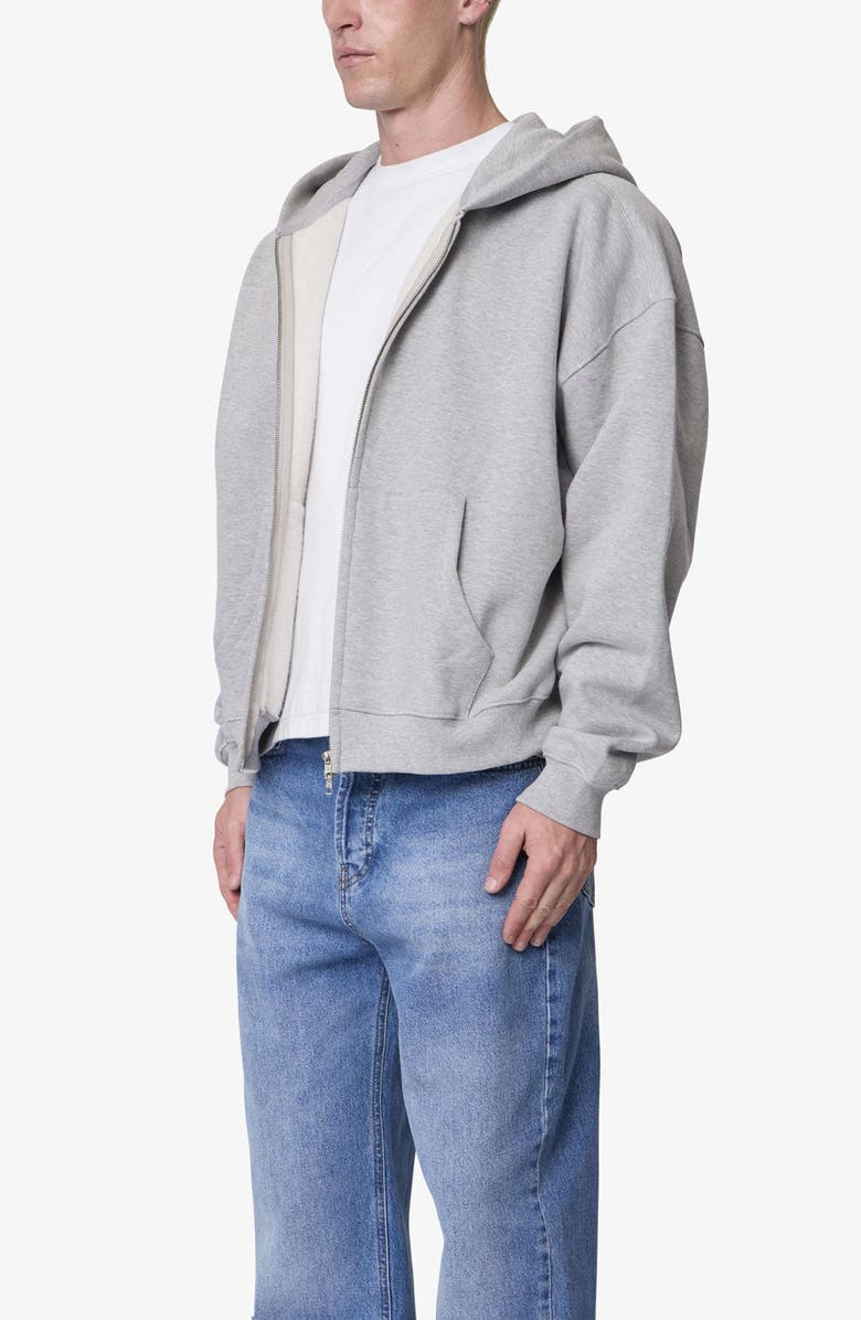 mnml Heavyweight Basic Zip-Up Cotton Hoodie, Alternate, color, Heather Grey