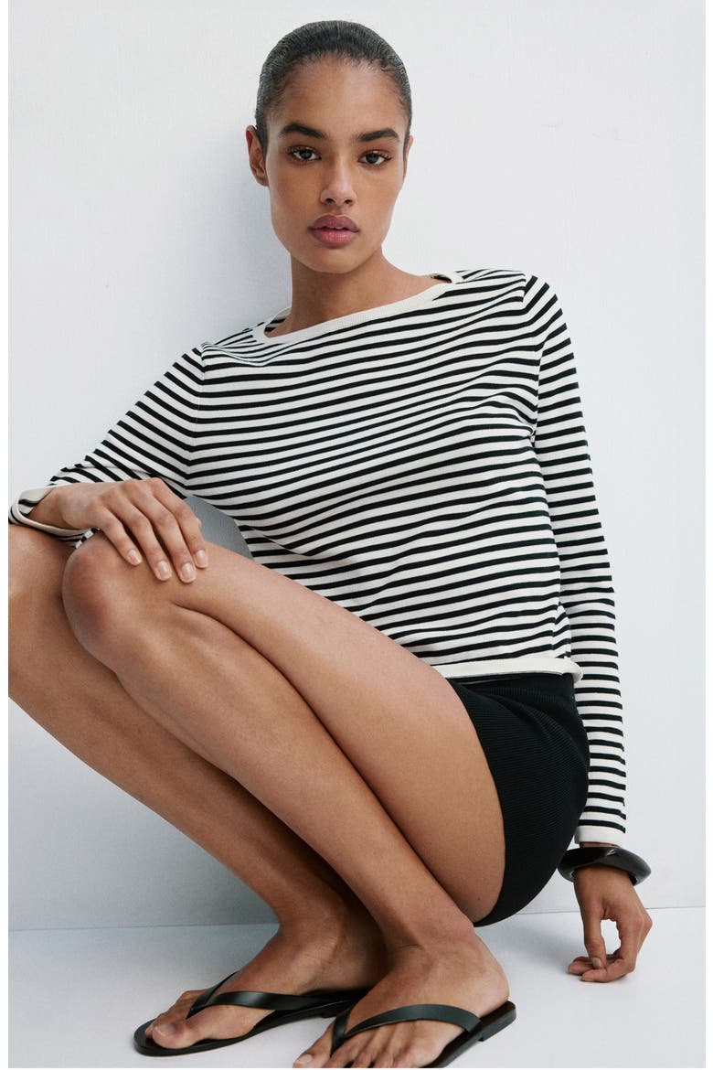 Basikina Stripe Sweater, Alternate, color, ECRU