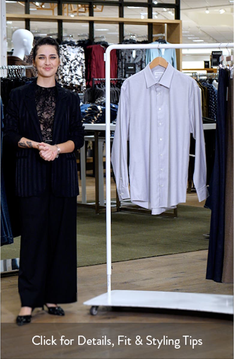 Traditional Fit Microcheck Premium Non-Iron Cotton Dobby Dress Shirt, sales video thumbnail