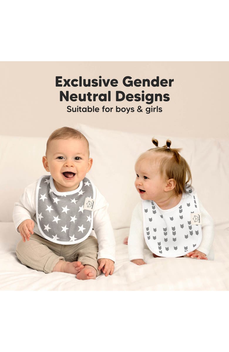 KeaBabies 8-Pack Baby Drool Bibs, Alternate, color, Grayscape