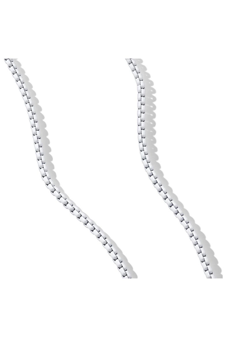 DY Bel Aire Color Box Chain Necklace in Turquoise Acrylic with 14K Yellow Gold, 2.7mm, Alternate, color, SILVER