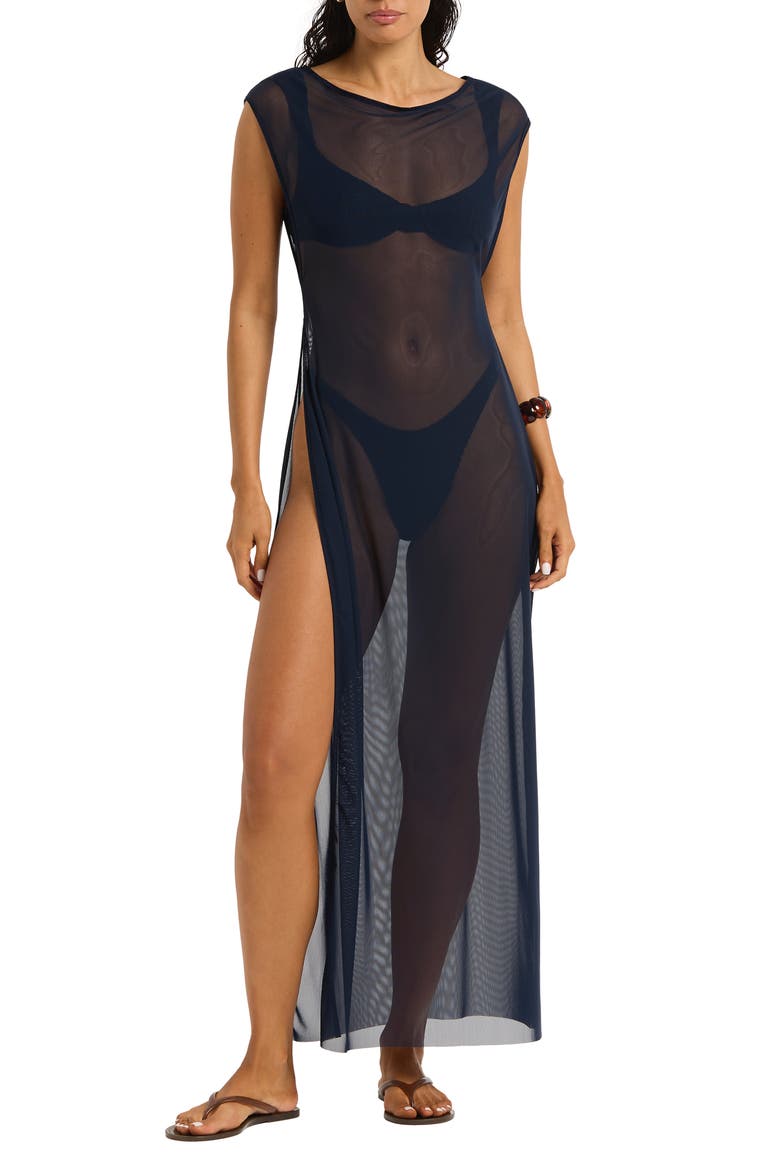 Shaina Maxi Cover-Up Dress, Main, color, ONYX
